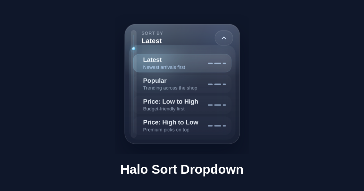 Halo Sort Dropdown