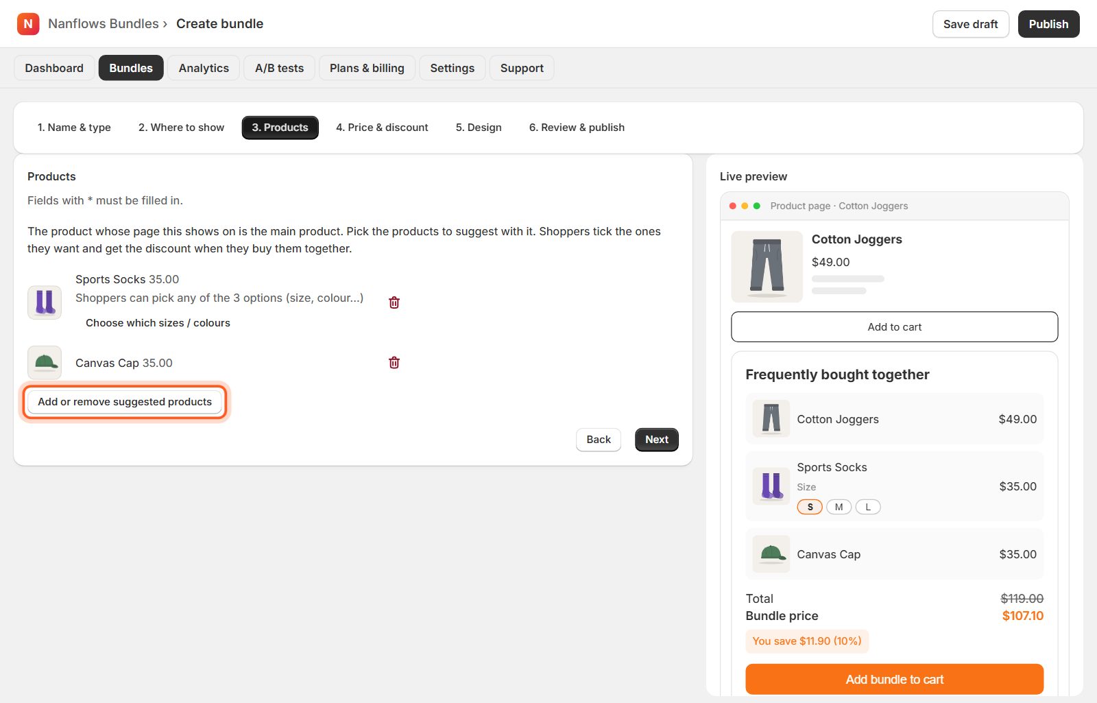 Products: pick what to suggest