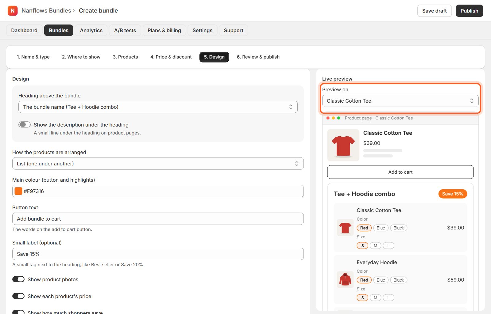 Check the bundle on another product page
