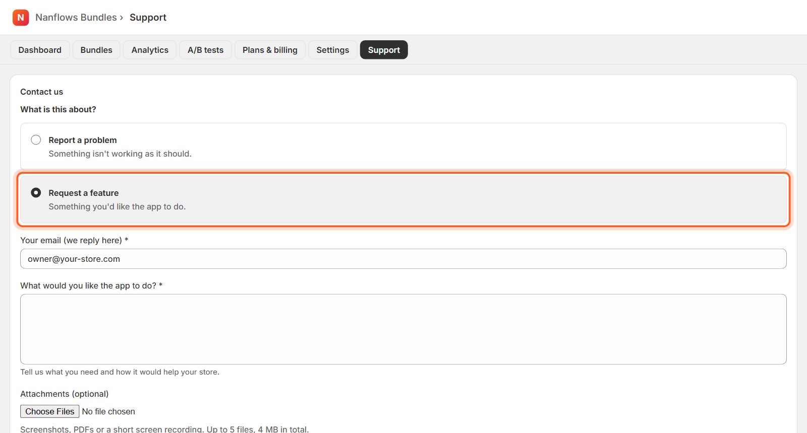 Request a feature