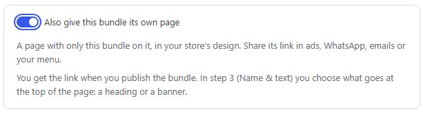 Give it its own page (optional)