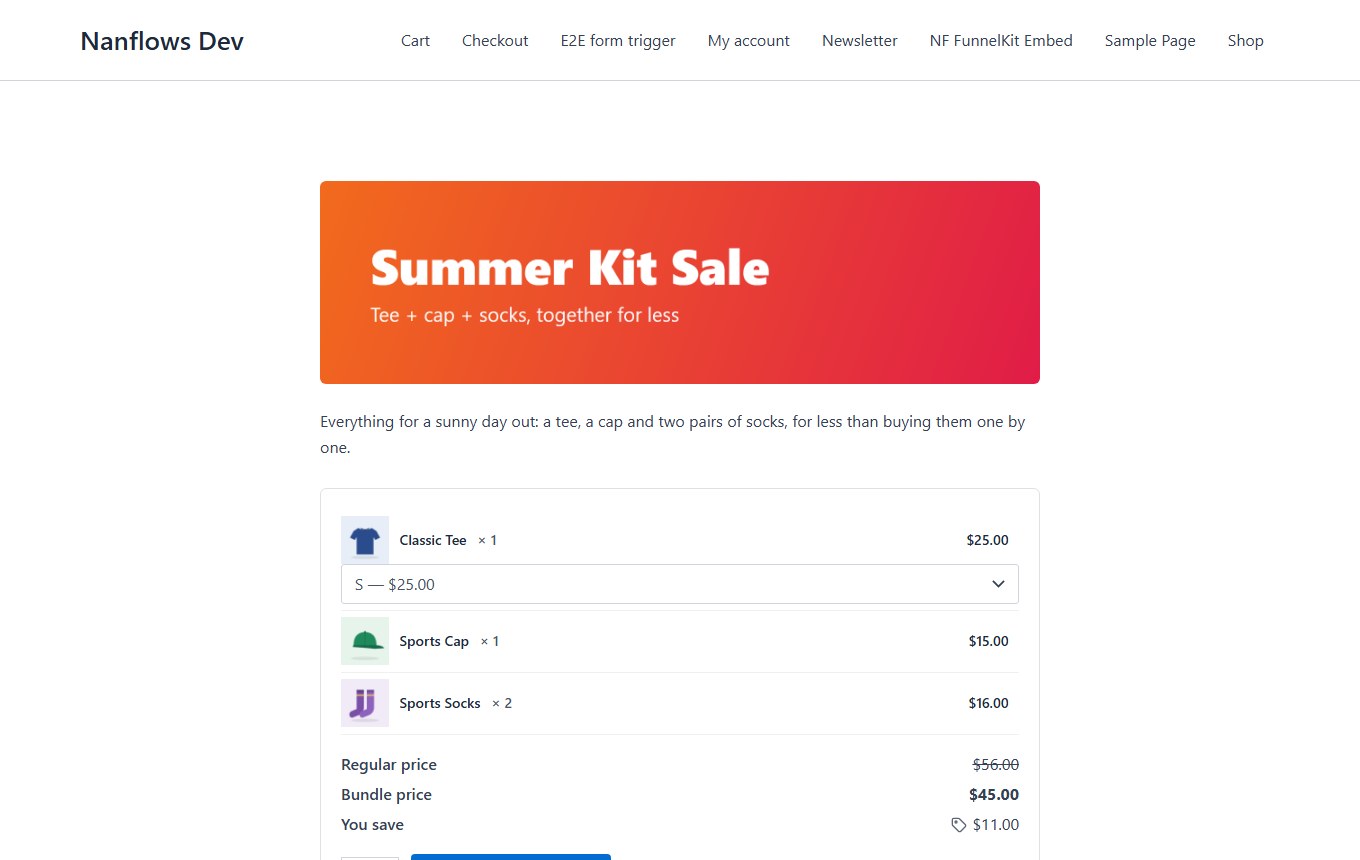 The bundle’s own page on a computer…
