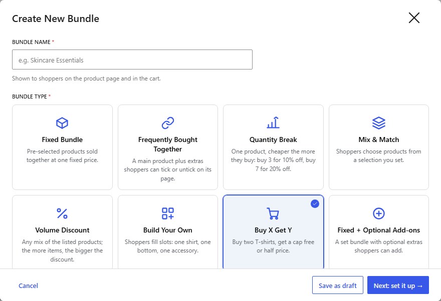 Type a name, then choose Buy X Get Y