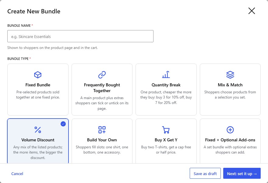 Type a name, then choose Volume Discount