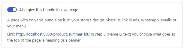 Give a bundle its own page